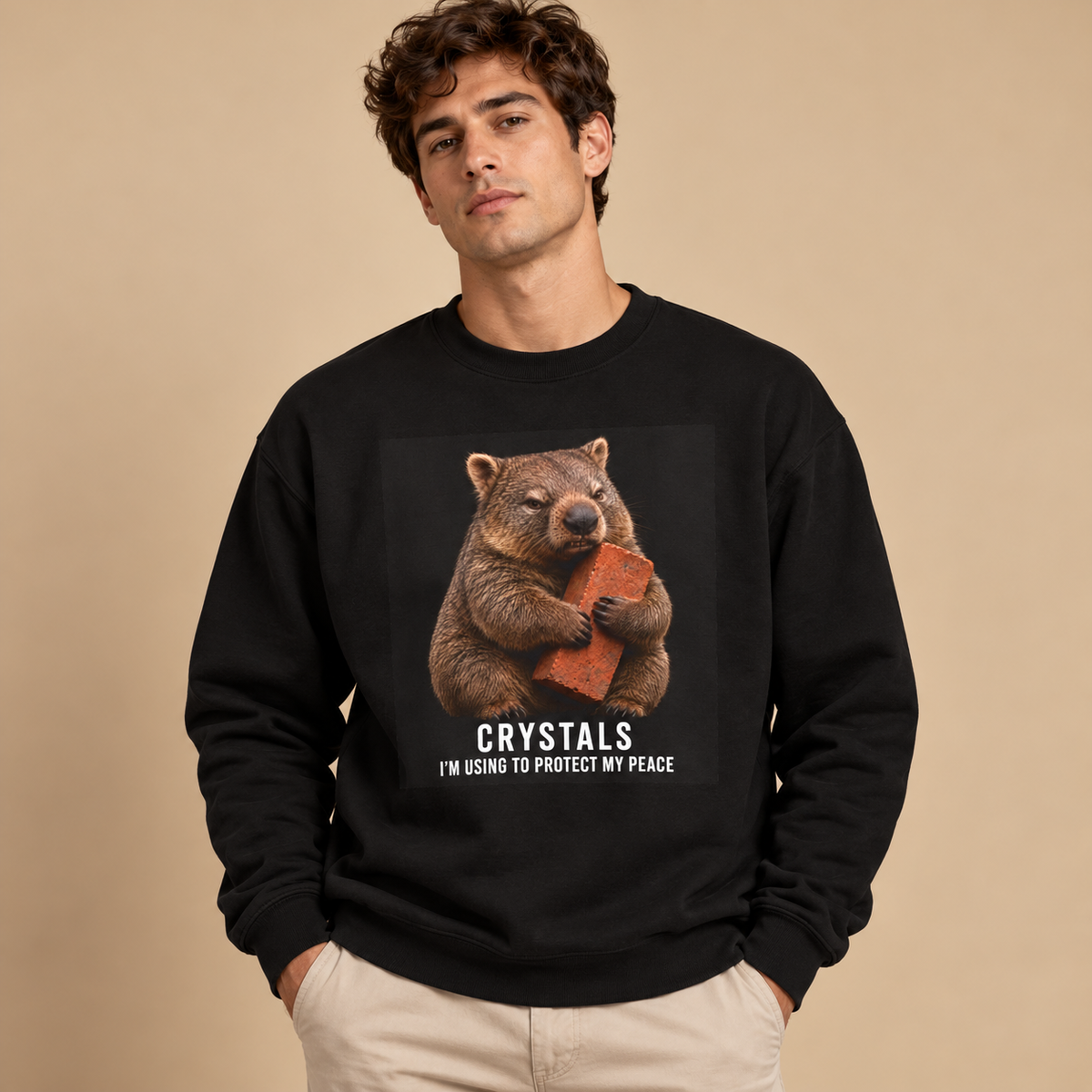 Crystals Bear I’m Using to Protect My Peace Sweatshirt