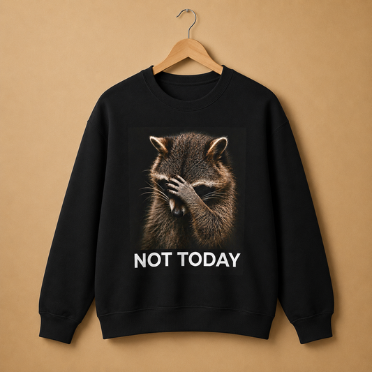 Not Today Raccoon Sweatshirt